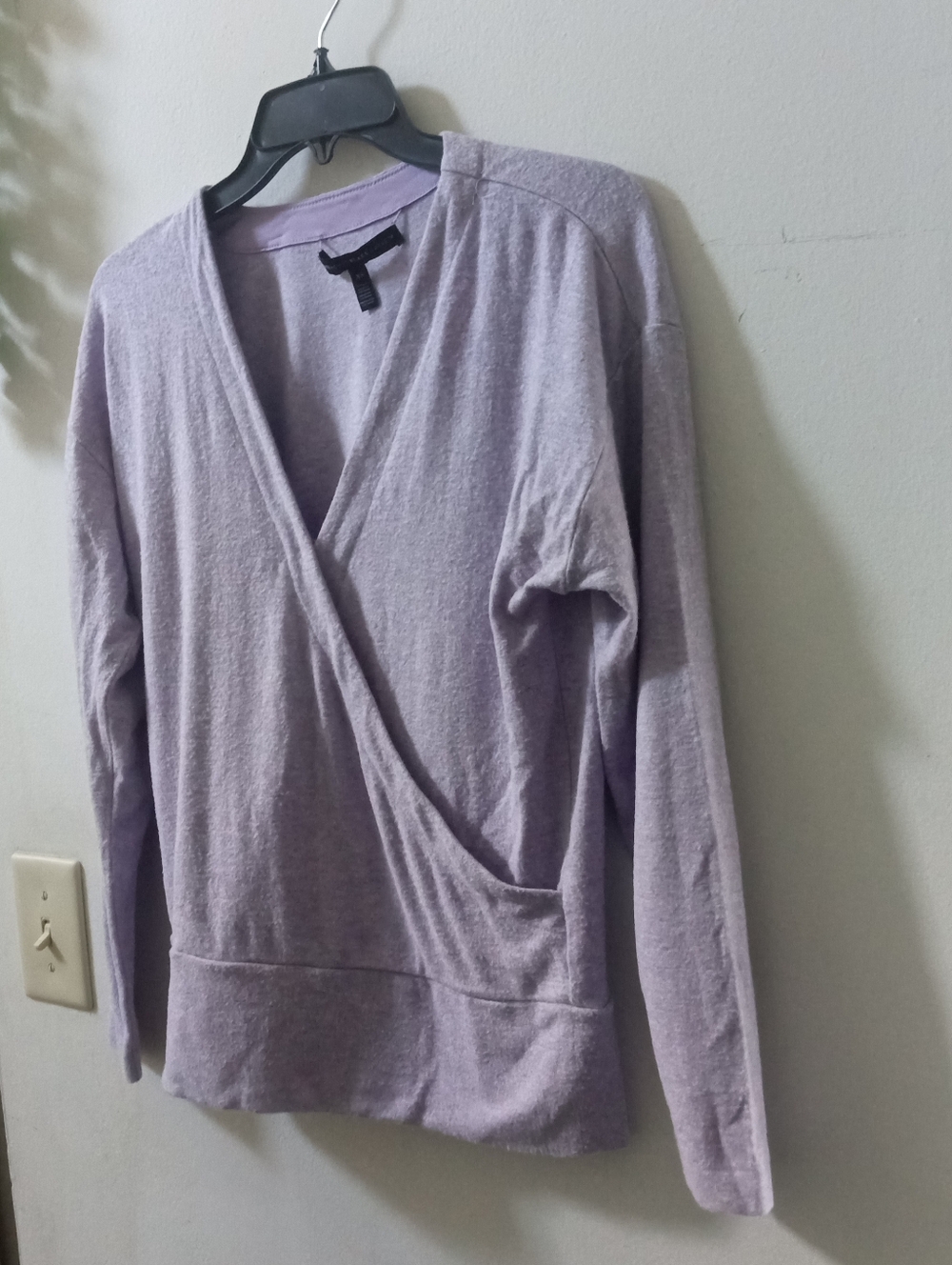 Lilac Wrap-Style Long Sleeve Top